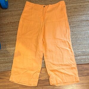 J Jill Love Linen Pants - Bright Orange